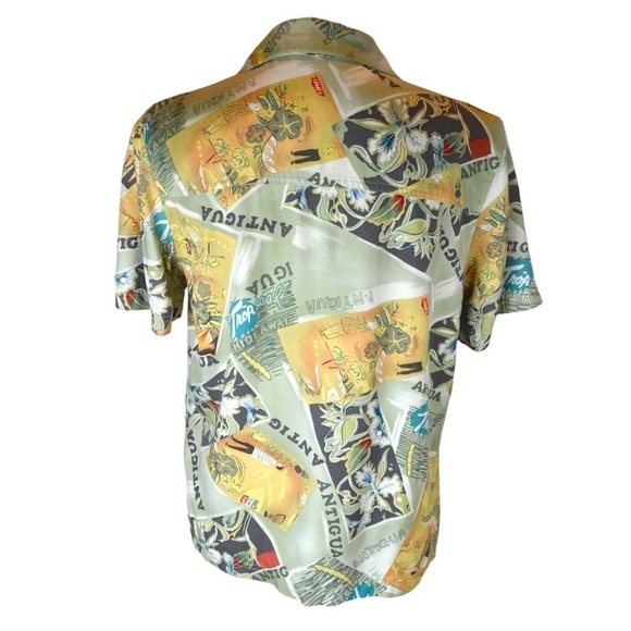 Vintage Island Traders Short Sleeve Button Down Tropical Rayon Shirt, Small - Picture 5 of 7